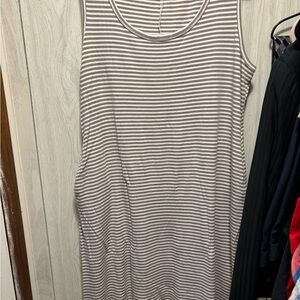 Ronni Nicole Brown and White Striped Casual Dress